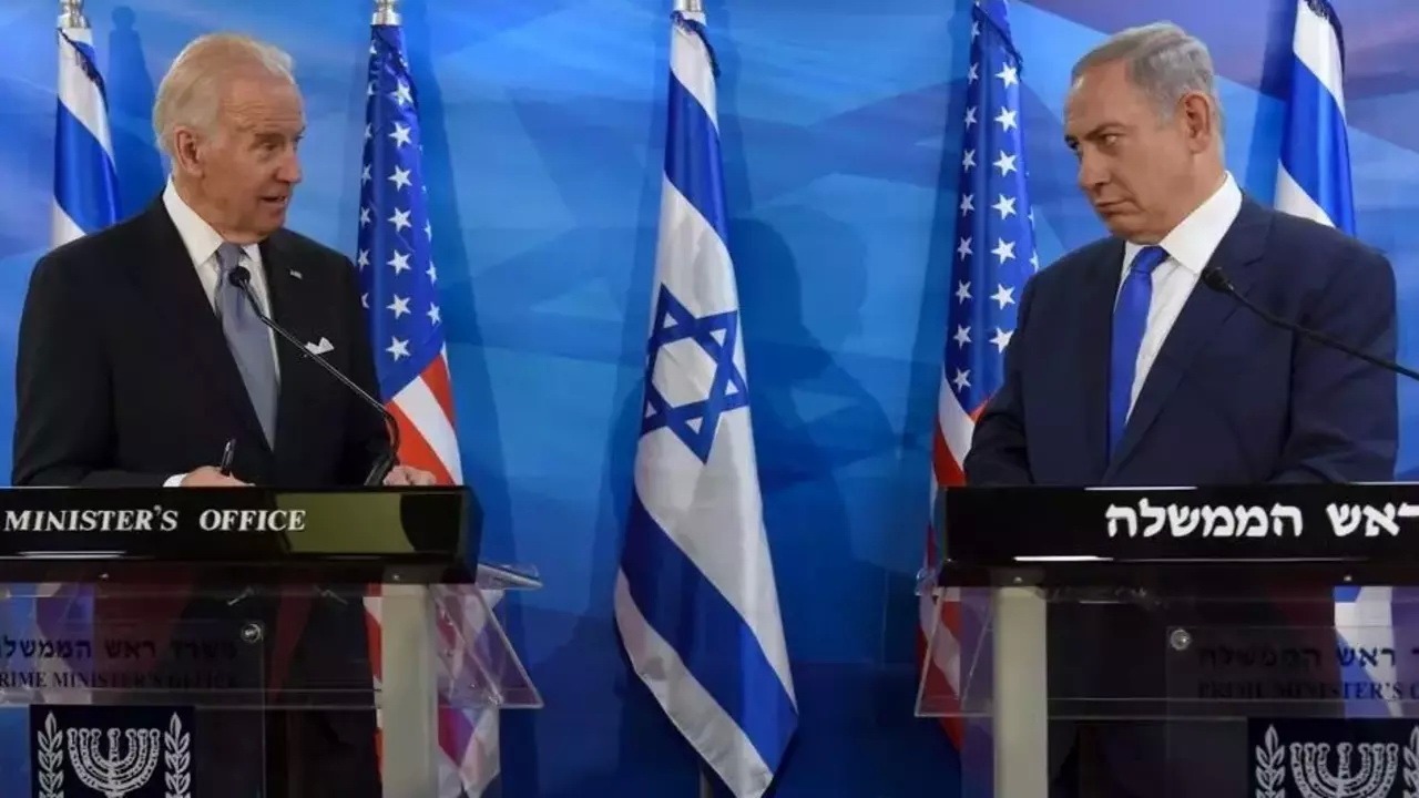 美国总统拜登与以色列总理内塔尼亚胡