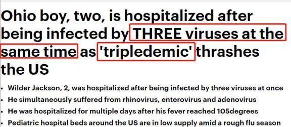 一名2岁男童怀尔德·杰克逊近日同时感染了3种病毒